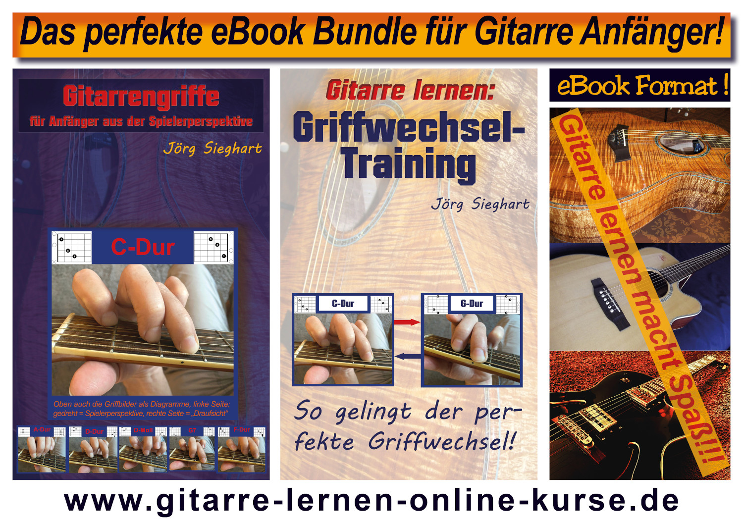 Gitarrengriffe für Anfänger + Griffwechsel-Training – eBooks für Einsteiger