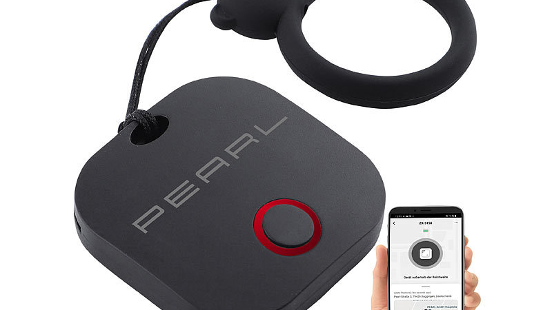 PEARL 4in1-Mini-Schlüsselfinder mit Bluetooth, App & GPS-Ortung