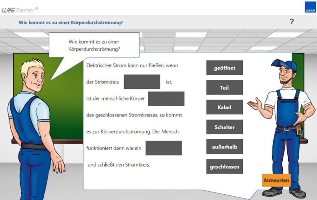 DGUV-zertifiziert: E-Learning-Kurs für Azubis „Gefahren und Wirkungen von Strom“