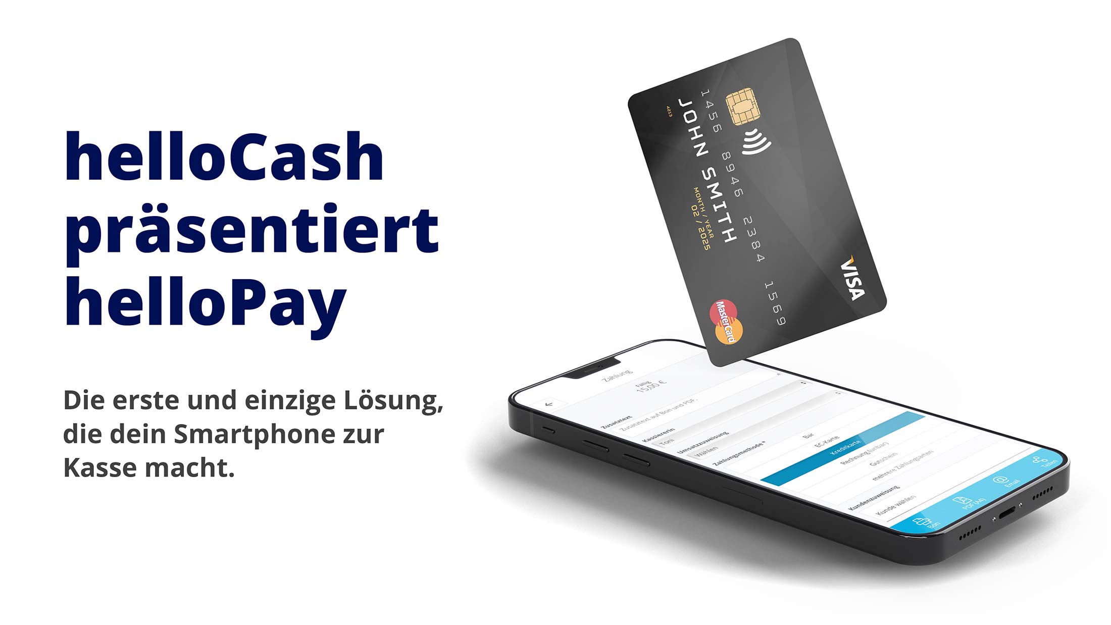 Die digitale Registrierkasse helloCash mit Bezahlfunktion helloPay direkt am Handy