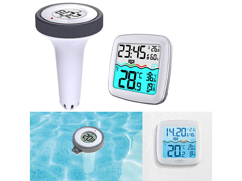 infactory Digitales Teich- & Pool-Thermometer PT-310