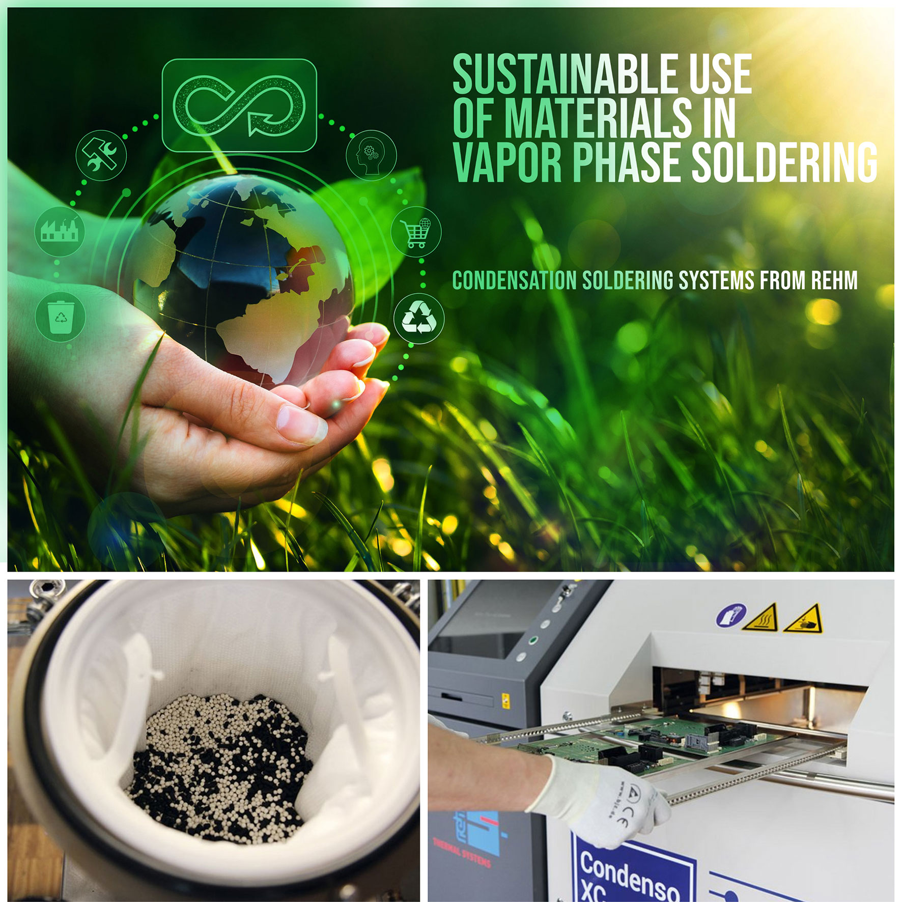 Sustainable use of materials in vapor phase soldering