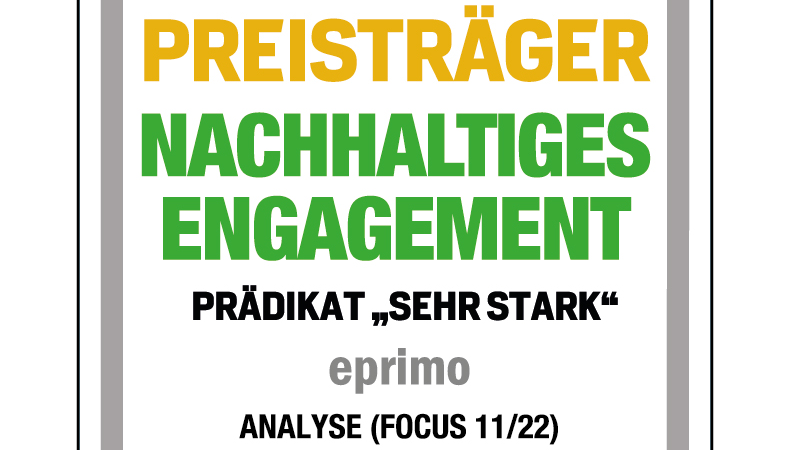 Kunden bescheinigen eprimo „sehr starkes nachhaltiges Engagement“