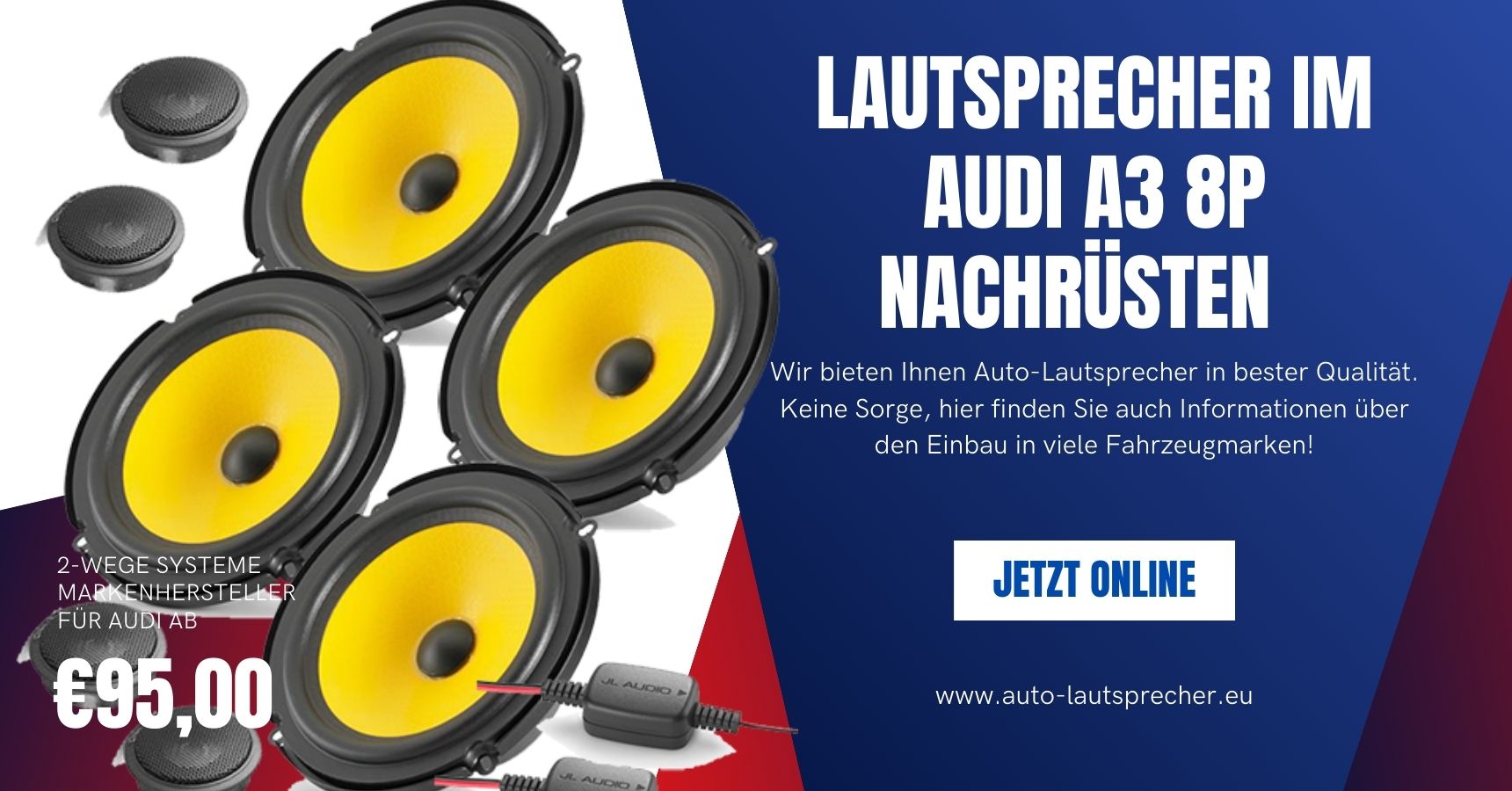 Lautsprecher im Audi A3 8P nachrüsten auto-lautsprecher.eu