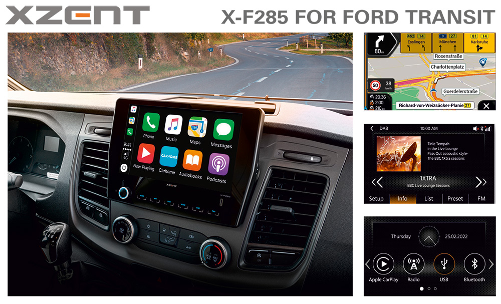 New Entertainer for Ford Transit: XZENT Car Radio X-F285