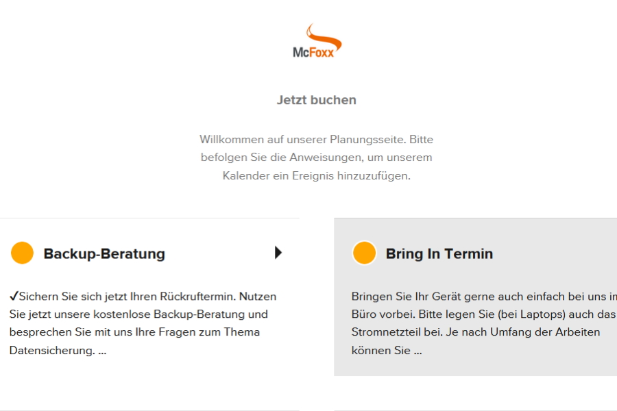McFoxx erweitert Kundenservice um Online-Terminbuchungen