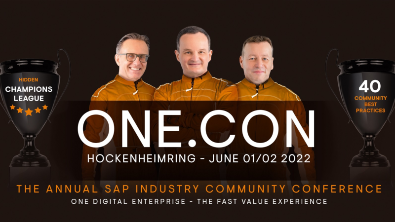 ONE.CON 2022: Innovationsprojekte aus der SAP Industry Community live erleben