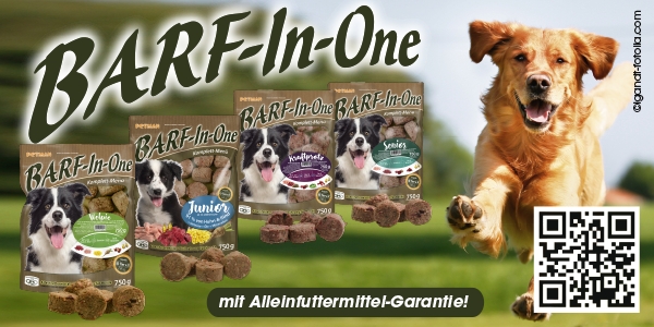 Hunde barfen mit dem Alleinfutter „BARF in One“ von Petman