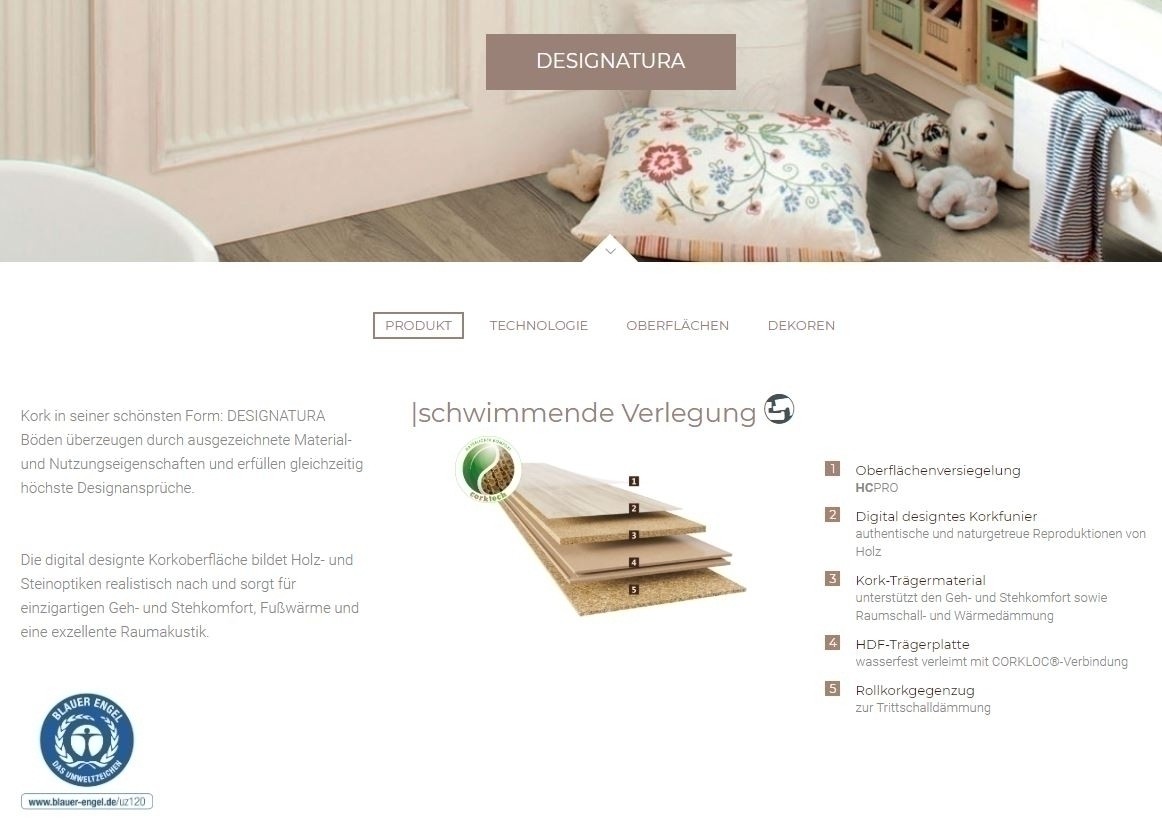 Naturmaterial Kork trifft auf Design – Designboden anders