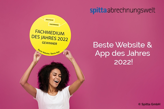 Die Spitta Abrechnungswelt ist ausgezeichnet: Beste Website und App des Jahres 2022!