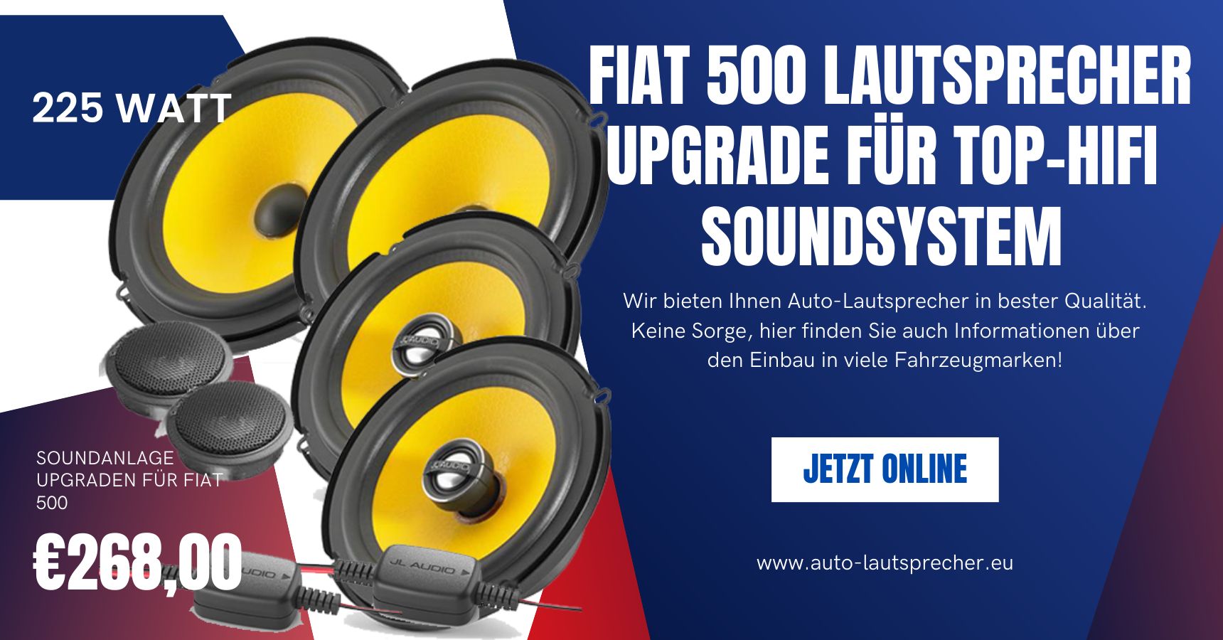 Fiat 500 Lautsprecher Upgrade für Top-Hifi Soundsystem