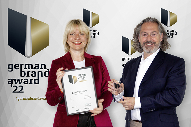 Wegner & Partner erhält German Brand Award für die I AM YOUR OAT Markenentwicklung.