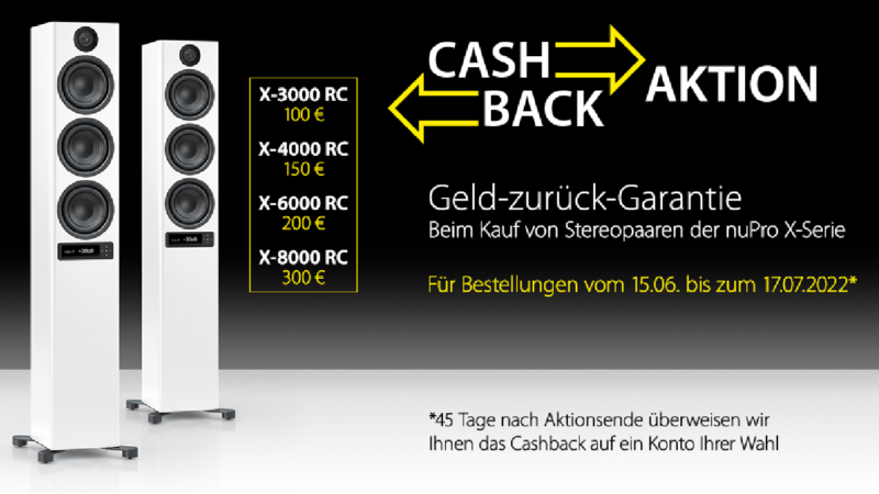 Cashback bei Nubert: Die Geld-zurück-Garantie für nuPro X Modelle