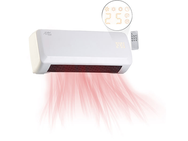 Sichler Haushaltsgeräte Kompakter Wandheizlüfter LV-840.w