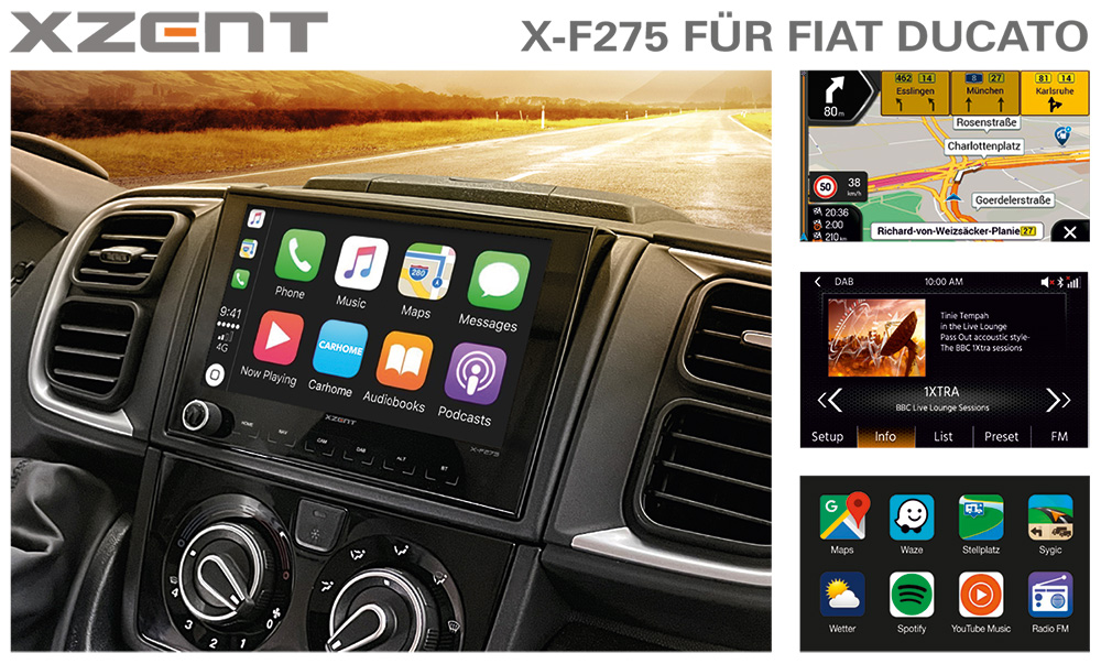 Top-Performer – XZENTs Multimediasystem X-F275 für Fiat Ducato