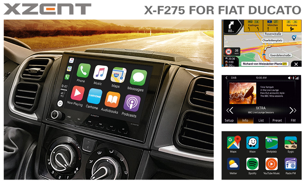 Top-Performer: XZENT Multimedia System X-F275 for Fiat Ducato