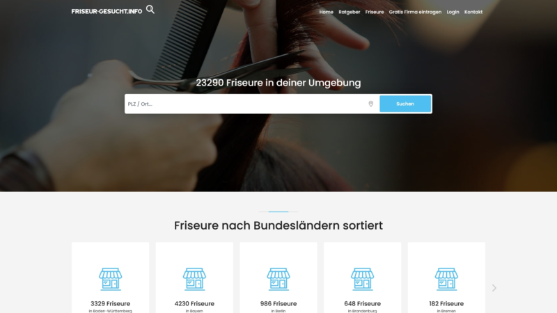 Friseur suchen und finden – Das Onlineportal Friseur-Gesucht.de hilft