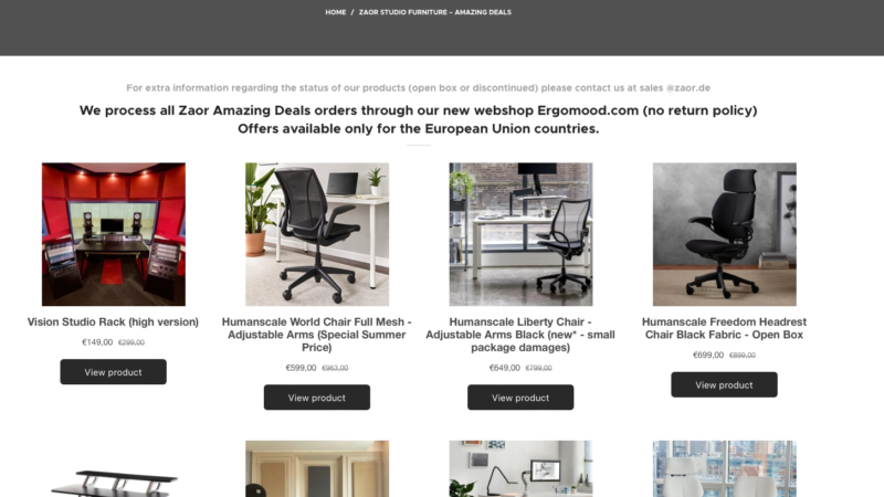 Zaor integriert „Amazing Deals“ auf zaorstudiofurniture.com