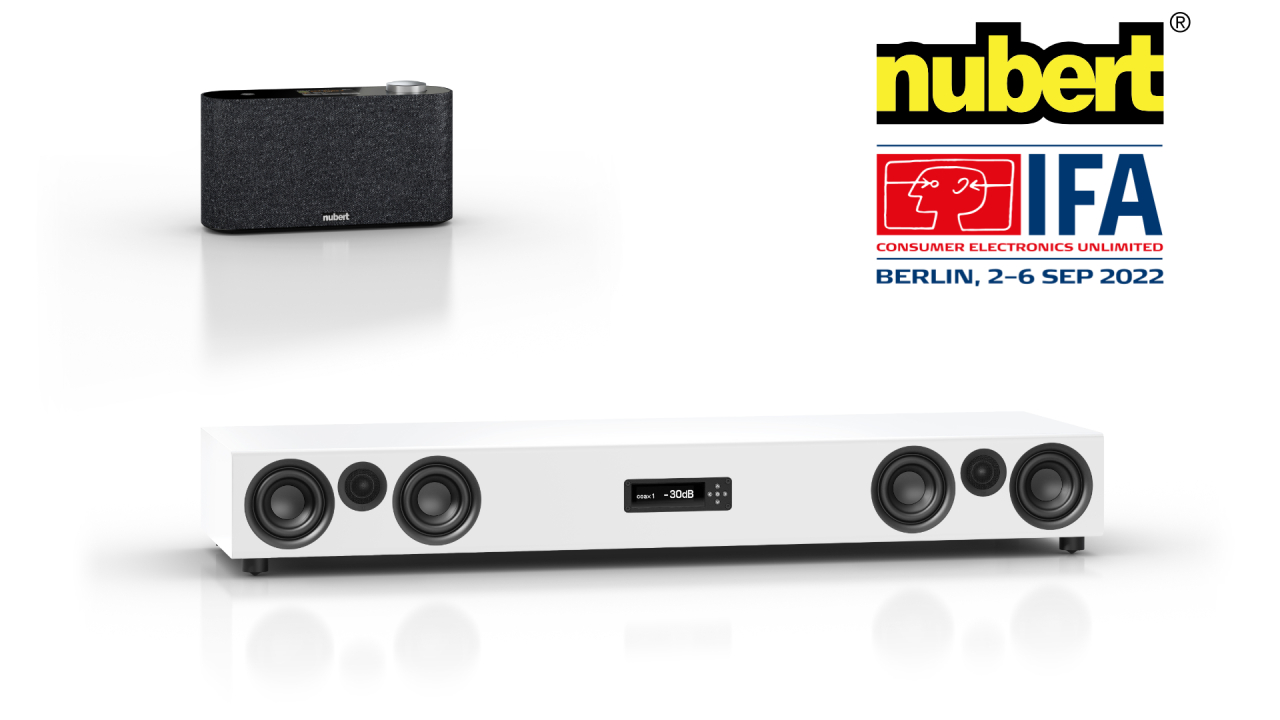 Nubert auf der IFA 2022: Soundbar-Highlights, neue Smart-Home-Deckenlautsprecher und ehrlicher Klang „To Go“