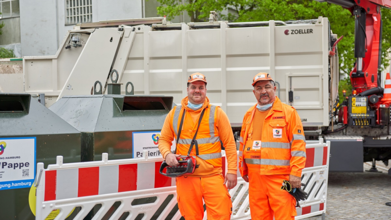 Stadtreinigung Hamburg Papierabfuhr – mehr Sammelleistung durch Pressbehälteraufbau