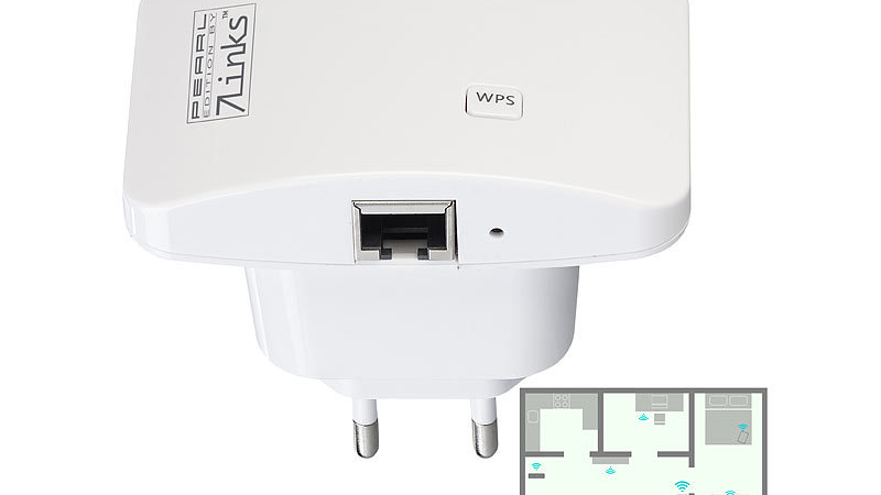 7links Mini-WLAN-Repeater WLR-310.sm mit WPS-Taste