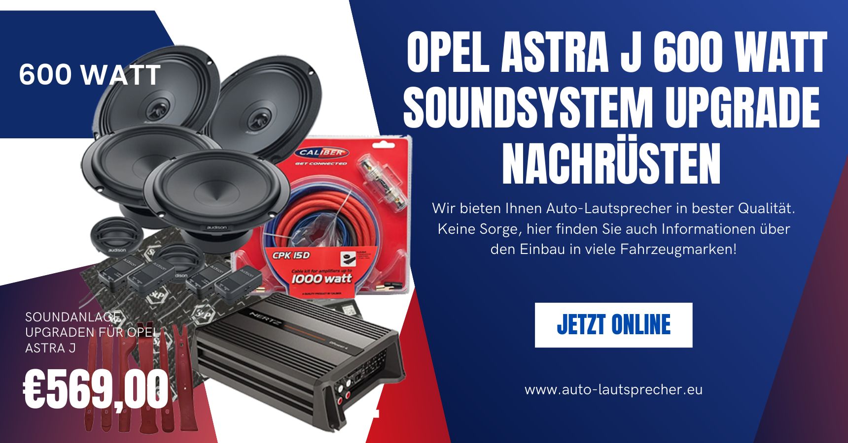 Opel Astra J 600 Watt Soundsystem Upgrade nachrüsten