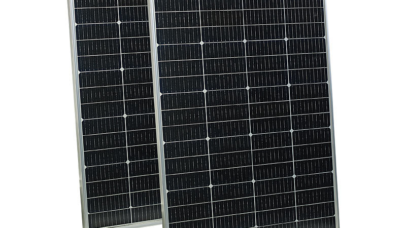 revolt 2er-Set mobile monokristalline Solarpanele, 150 Watt