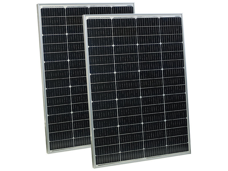 revolt 2er-Set mobile monokristalline Solarpanele, 150 Watt