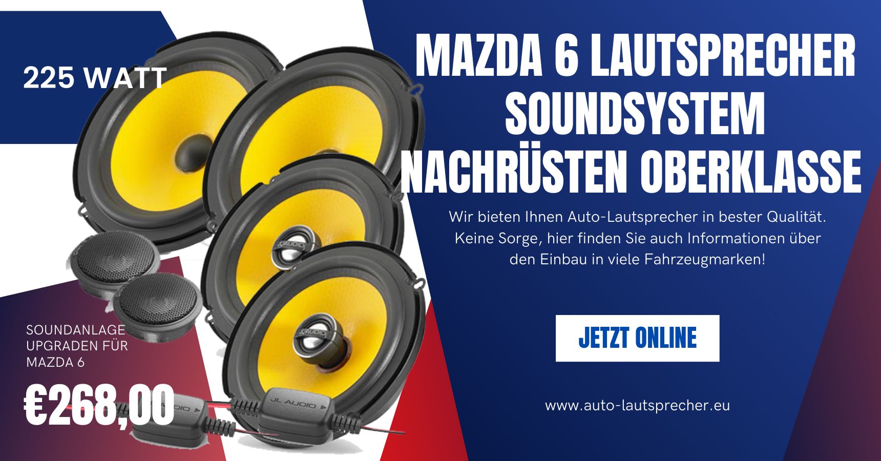 Mazda 6 Lautsprecher Soundsystem nachrüsten Oberklasse