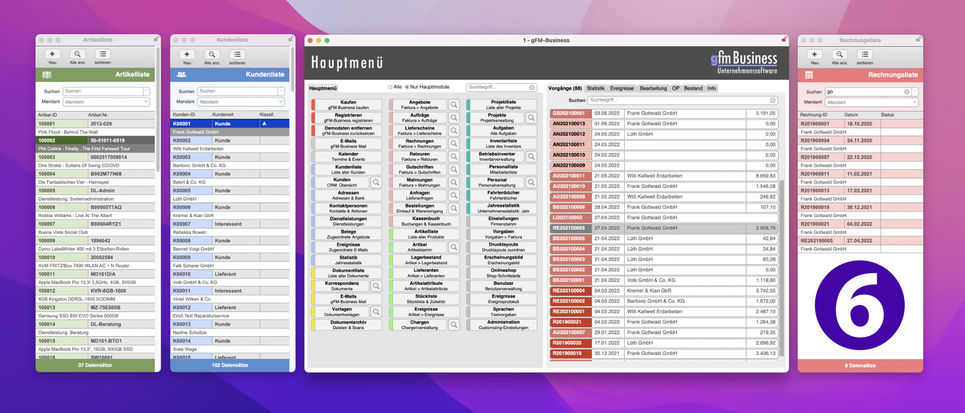 Anpassbare ERP-Software gFM-Business 6.1 mit 20% Rabatt