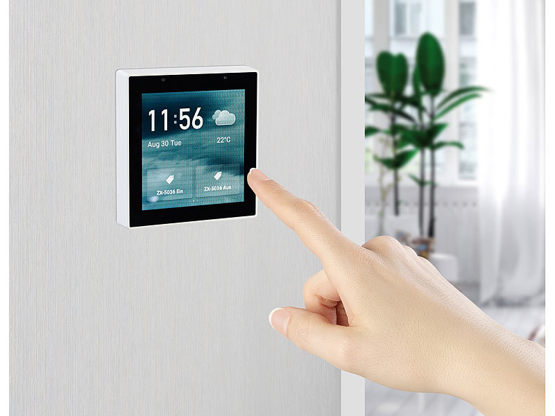 Luminea Home Control Einbau-Smarthome-Zentrale, 4″/10,2cm Touchscreen