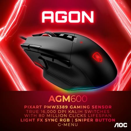 AGON by AOC bringt leistungsstarke Gaming-Maus AGM600 auf den Markt