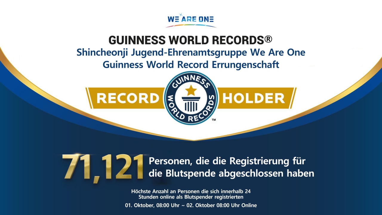 Weltrekord an Blutspenden der Ehrenamtsgruppe „We are One“