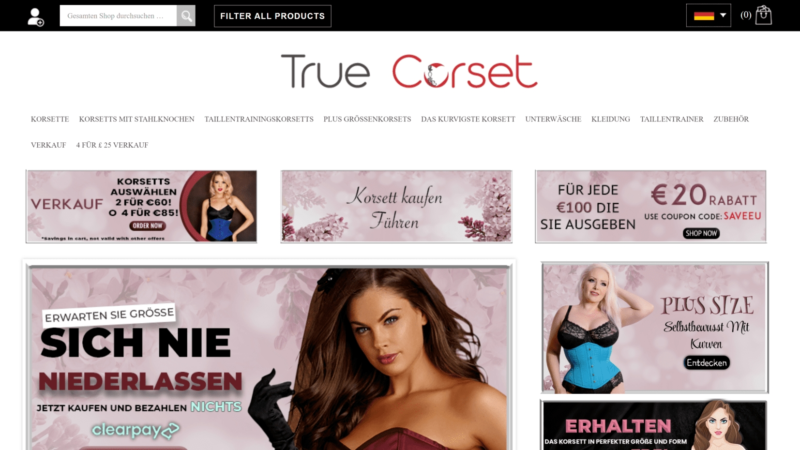 True Corset bringt auf den Markt Corsages und Korsetts für gutes Aussehen des Körpers