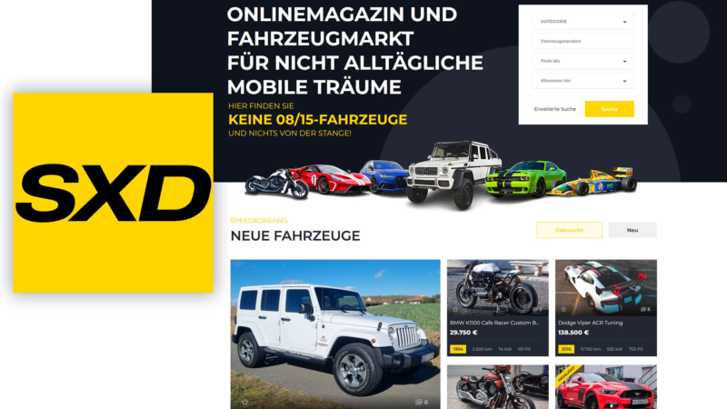 Fahrzeugmarkt für Traumfahrzeuge und Onlinemagazin