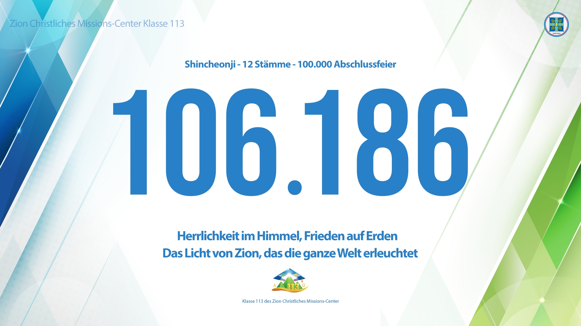 Abschlussfeier des Zion Christliches Missions-Centers mit über 100.000 Absolventen