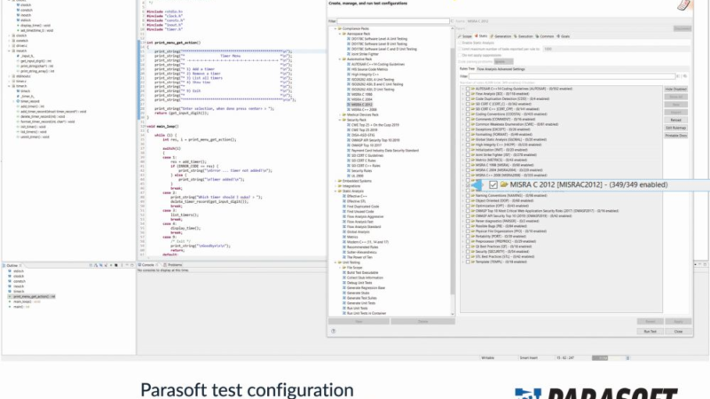 Parasoft unterstützt aktualisierte MISRA C:2012