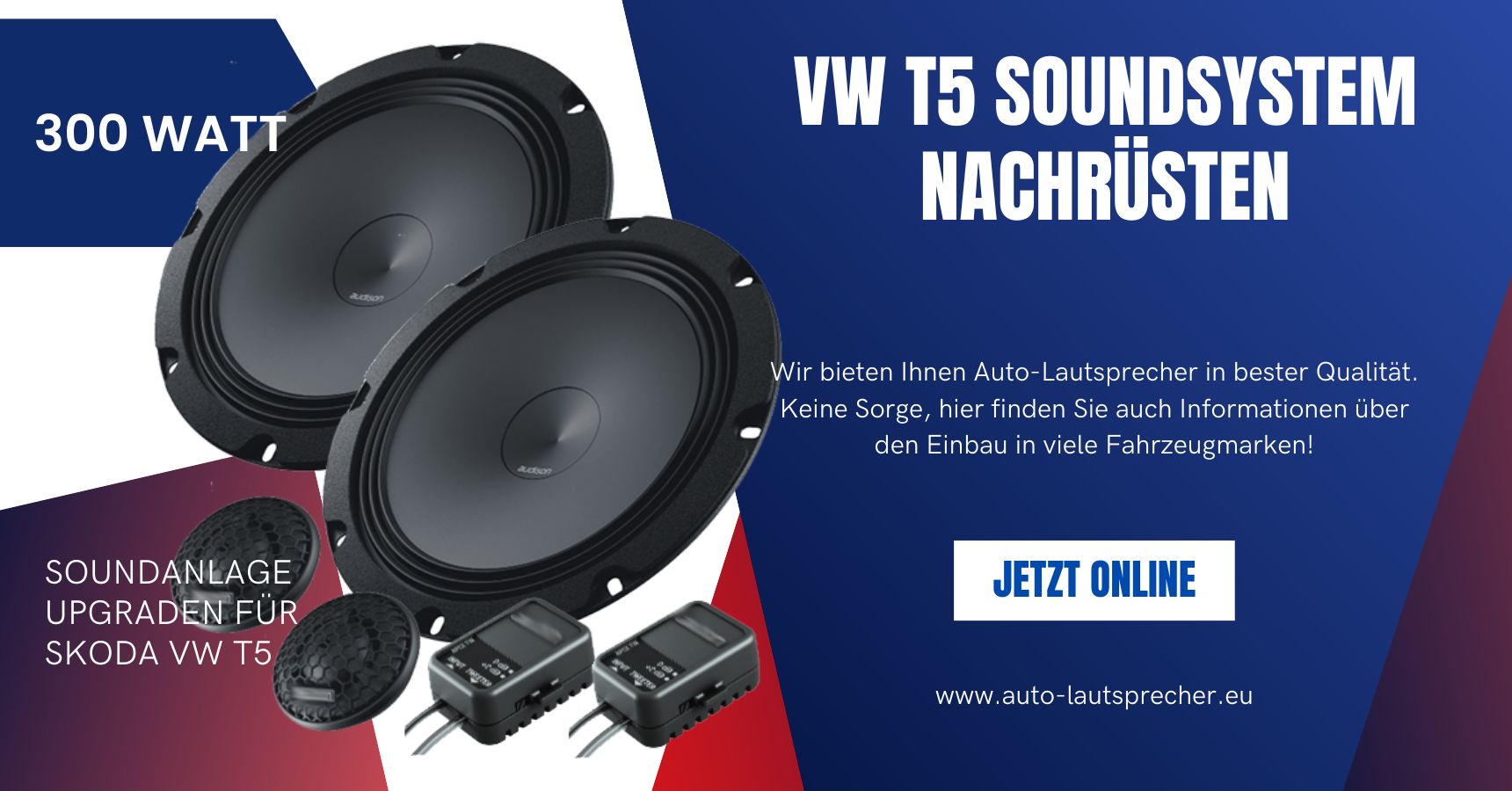 VW T5 Soundsystem nachrüsten mit 300 Watt Top-Klangsystem