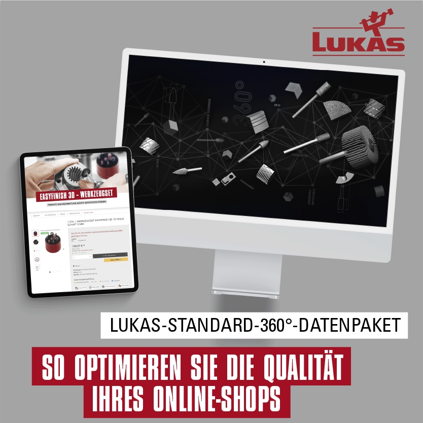 Schöpfen Sie das Potential Ihres Shops voll aus – Mit dem LUKAS-Standard-360°-Datenpaket