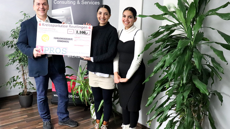 Sozial engagierte Mitarbeiter der APROS Consulting & Services GmbH spenden Euro 1.100