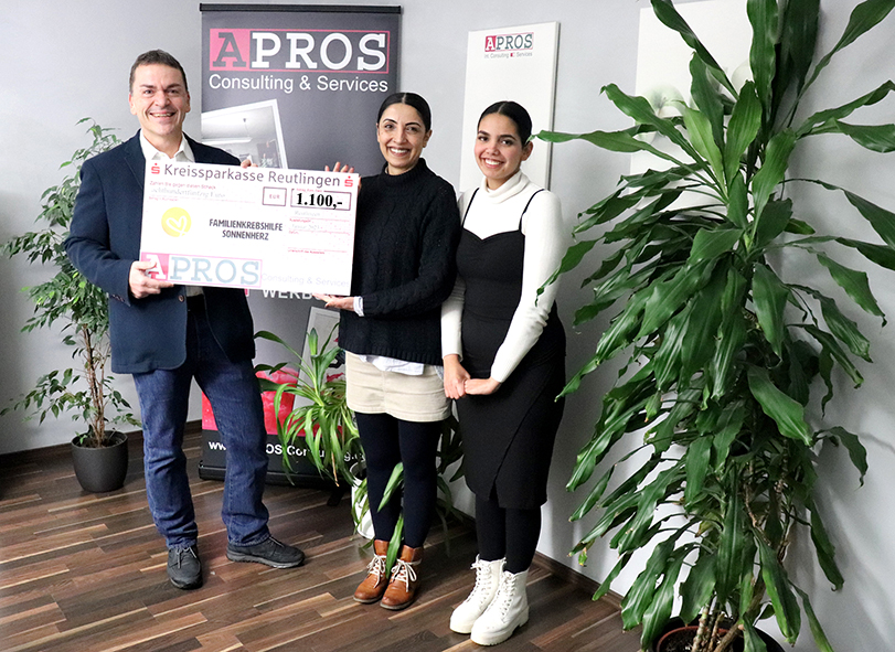 Sozial engagierte Mitarbeiter der APROS Consulting & Services GmbH spenden Euro 1.100