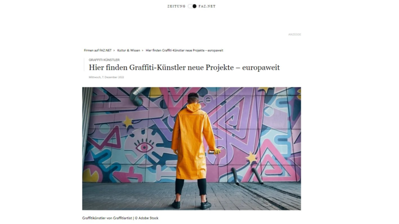 FAZ stellt Europas größte Künstleragentur für Graffitis vor