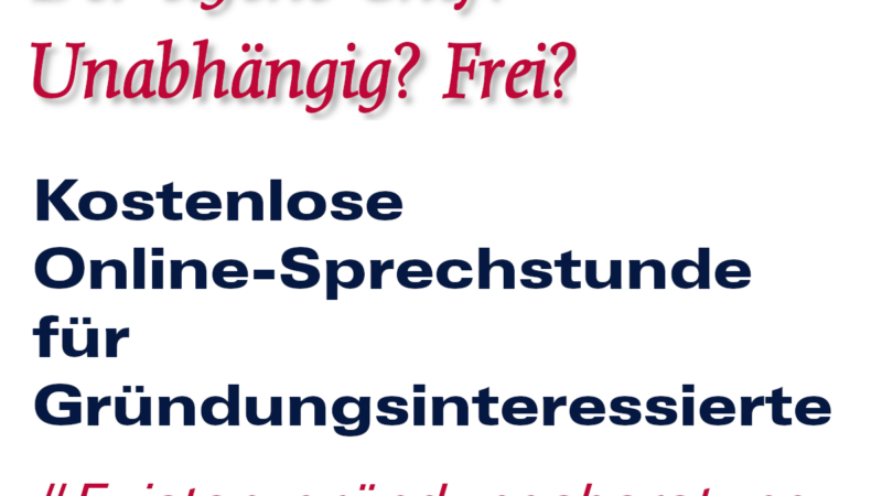 Kostenlose Online-Sprechstunde für Gründungsinteressierte