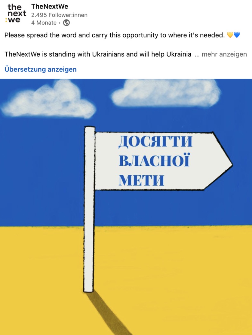 „Help Ukraine“: TheNextWe bietet Geflüchteten kostenloses Mindset-Coaching