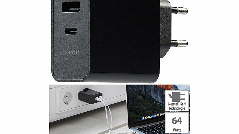 revolt 65 Watt 2-Port-USB-Netzteil