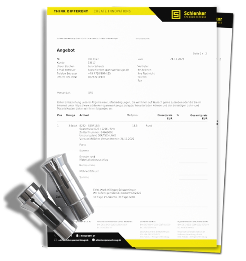 Schlenker Spannwerkzeuge with new letterhead