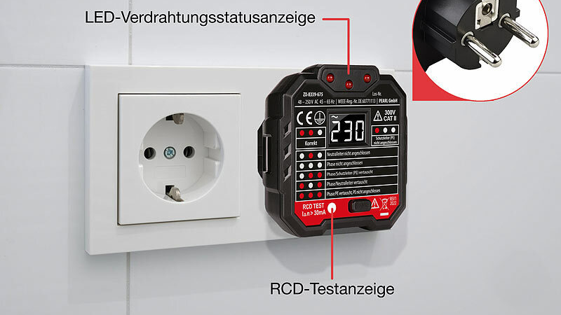 revolt Steckdosentester mit LCD-Display