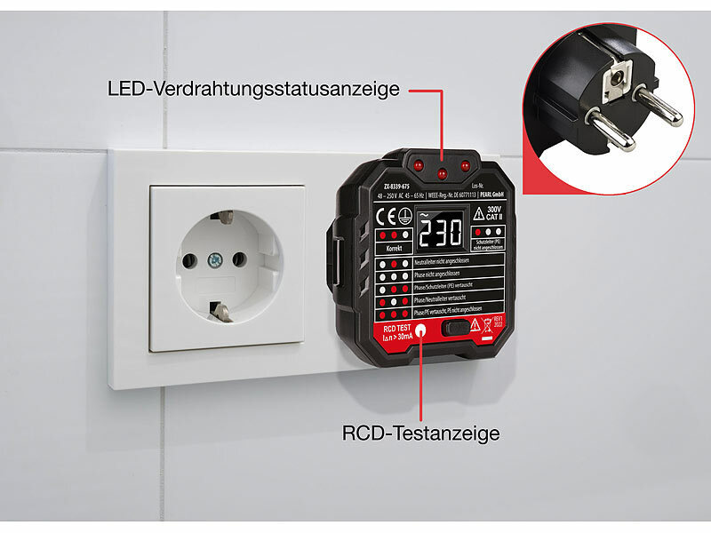 revolt Steckdosentester mit LCD-Display