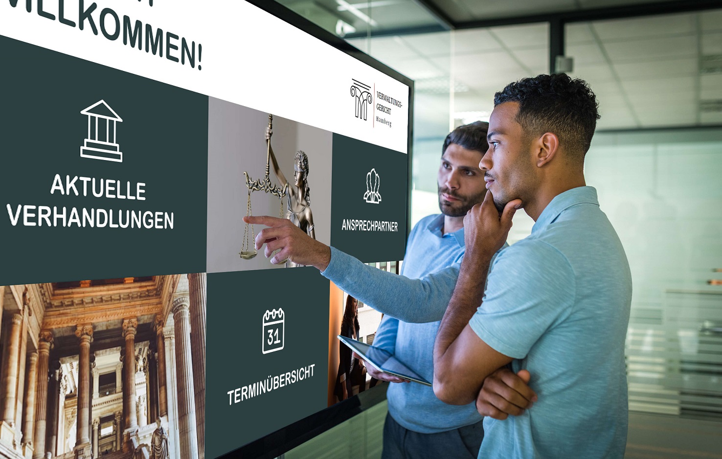 Digital Signage Lösungen für Gerichtsgebäude