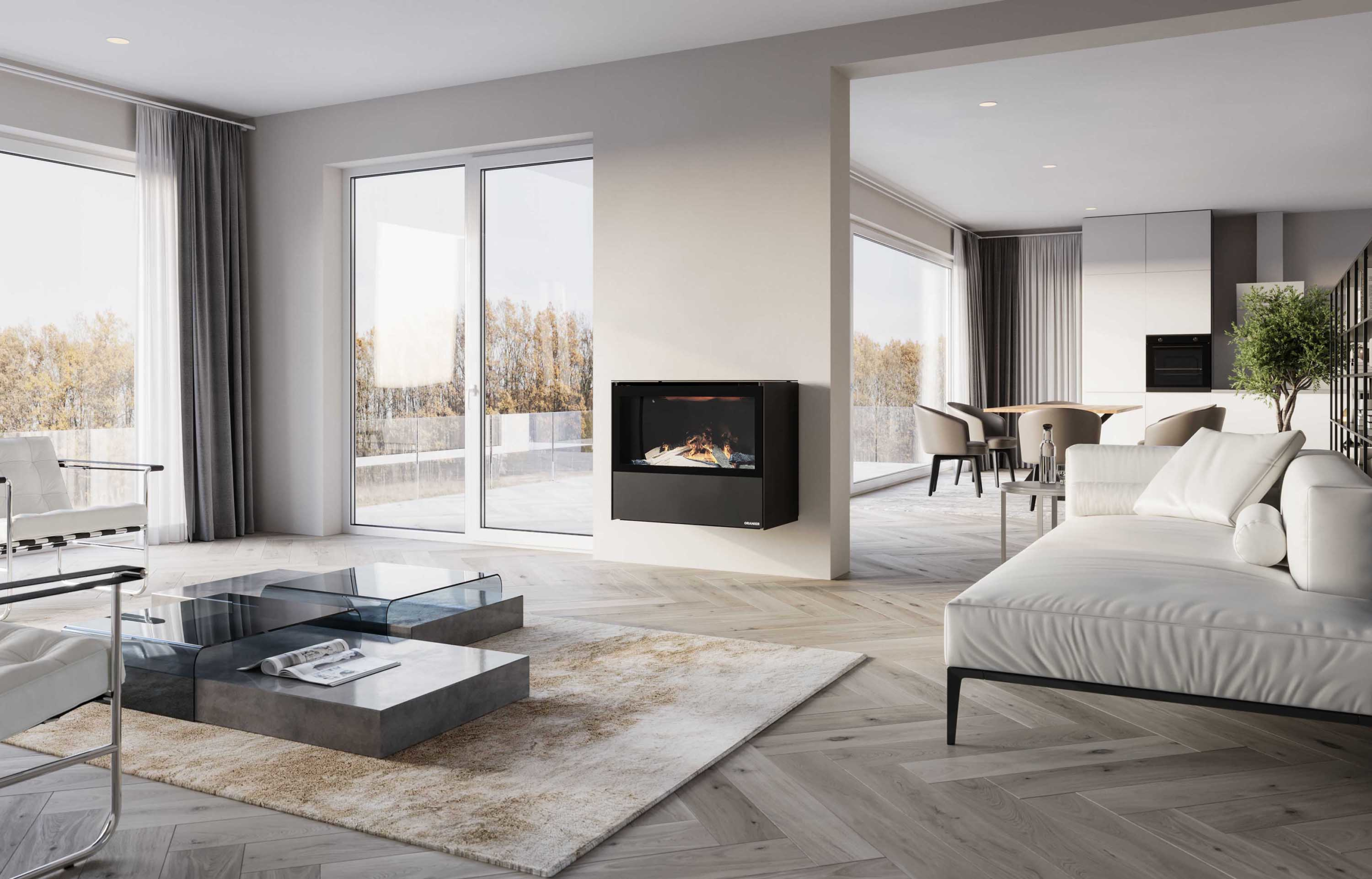 World of Fireplaces: Effektvoll, effizient und voll elektrisch – Der neue E-Kamin von ORANIER